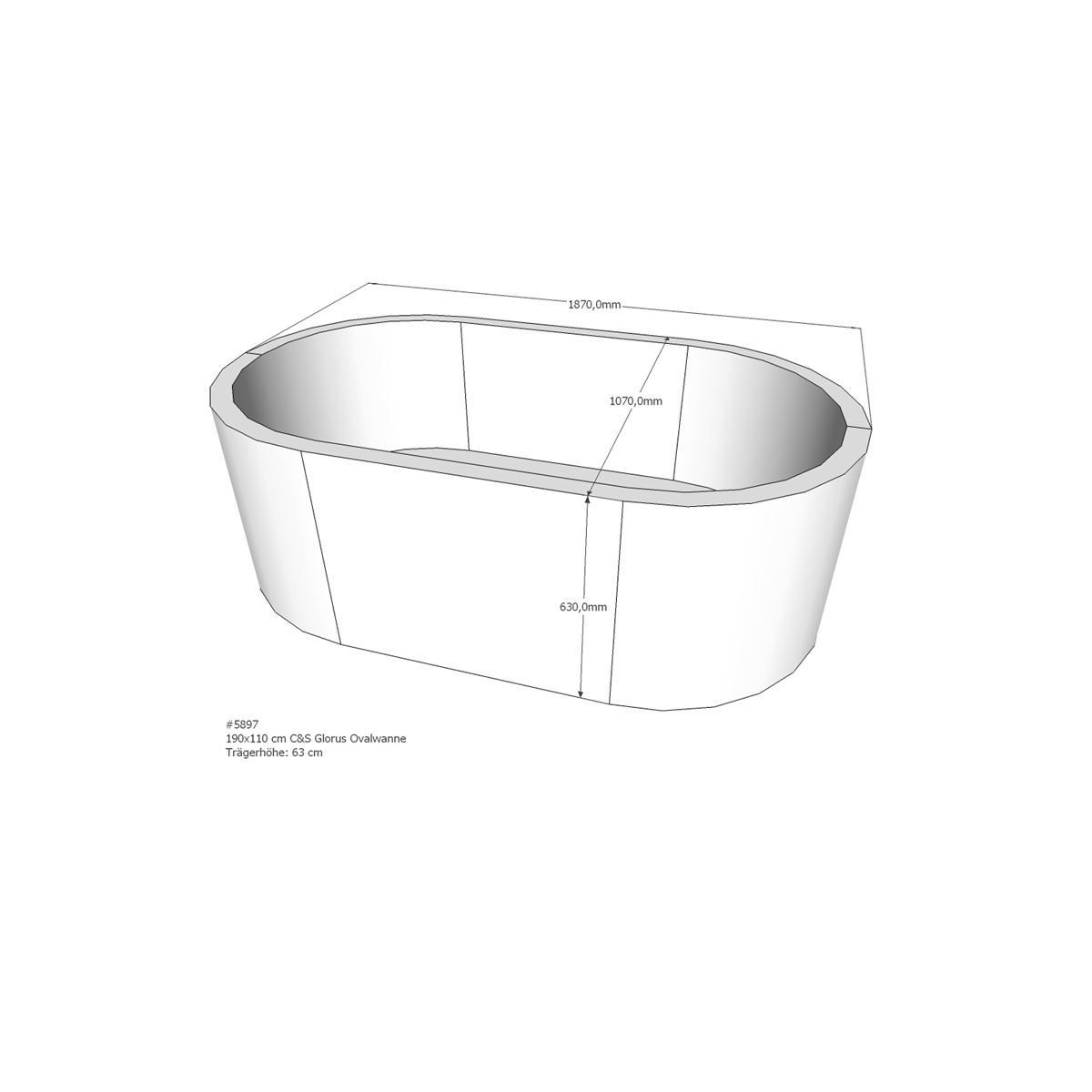 Badewannenträger für Glorus, 1 box