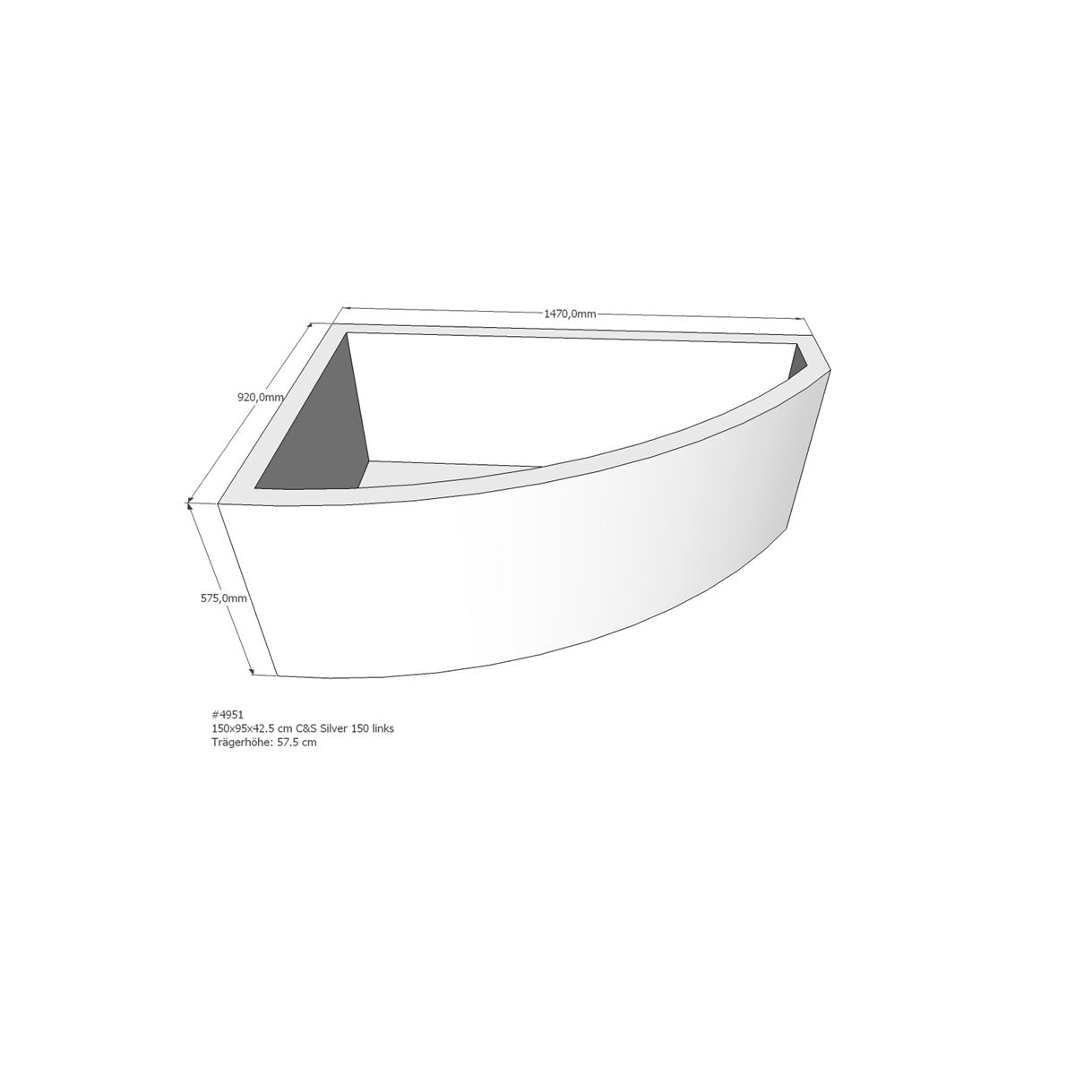 Badewannenträger für Sliver, 1 box