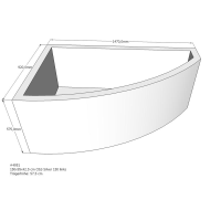 Badewannenträger für Sliver, 150 x 95 x 57,5 cm links