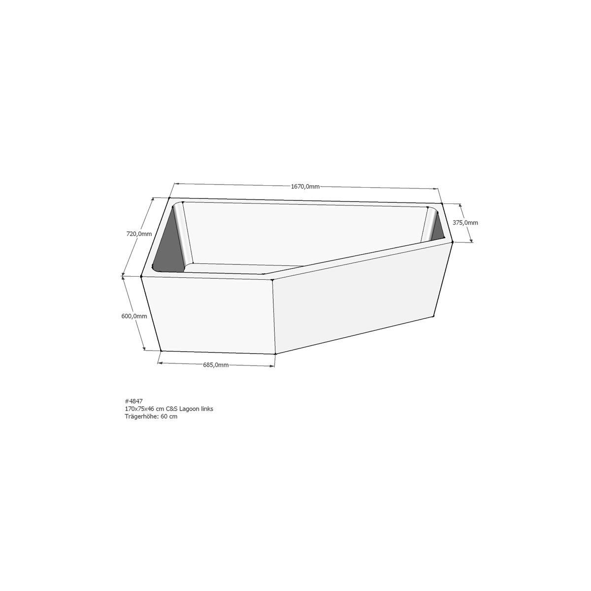 Badewannenträger für Lagoon, 1 box