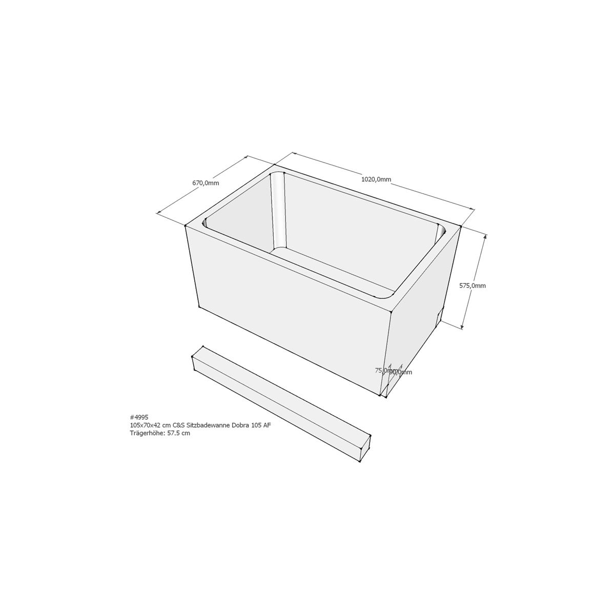 Badewannenträger für Sitzbadew box