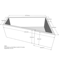 Badewannenträger für Malibu Comfort, 170 x 125 x 57,5 cm rechts