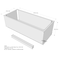 Badewannenträger für Malibu Plus, 170 x 75 x 57,5 cm