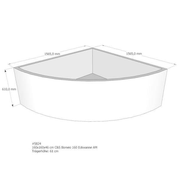 Badewannenträger für Borneo, 160 x 160 x 61 cm