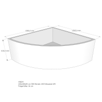 Badewannenträger für Borneo, 160 x 160 x 61 cm
