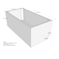 Badewannenträger für Dina, 150 x 75 x 57,5 cm