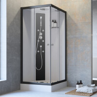 GEO Fix Eckeinstieg Komplett-Duschkabine, 90 x 90 x 215 cm