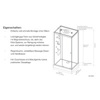 GEO Fix Fronteinstieg Komplett-Duschkabine, 90 x 90 x 215 cm