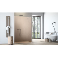 Walk-In-Duschwand aus Crash Echtglas-BRONZE, 95 x 200 cm