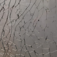 Walk-In-Duschwand aus Crash Echtglas-BRONZE, 115 x 200 cm