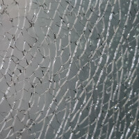 Walk-In-Duschwand aus Crash Echtglas-GRAU, 75 x 200 cm