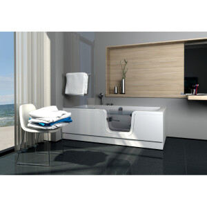Badewanne mit Tür Puerta, 170 x 80 x 55 cm, schneeweiß, Ausführung rechts