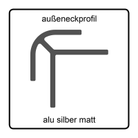 Rückwandsystem CS Easypanel Außeneckprofil, 280 cm, alu silber matt
