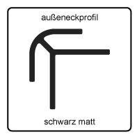 Rückwandsystem CS Easypanel Außeneckprofil, 280 cm, schwarz matt RAL 9005