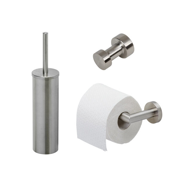 Toilettenzubehör Bundle Nemox, Edelstahl gebürstet