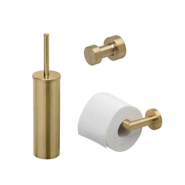 Toilettenzubehör Bundle Nemox, Goldfarben gebürstet
