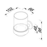 Glashalter mit Glas Nemox, Chrom