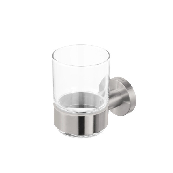 Glashalter mit Glas Nemox, Edelstahl gebürstet