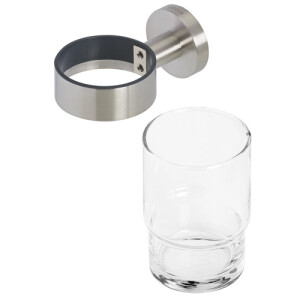 Glashalter mit Glas Nemox, Edelstahl gebürstet