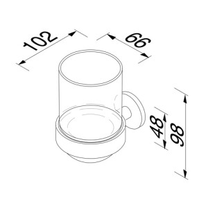 Glashalter mit Glas Nemox, Edelstahl gebürstet