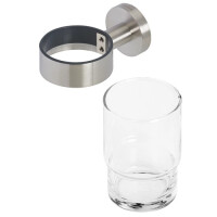 Glashalter mit Glas Nemox, Edelstahl gebürstet
