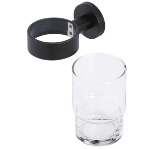 Glashalter mit Glas Nemox, Schwarz