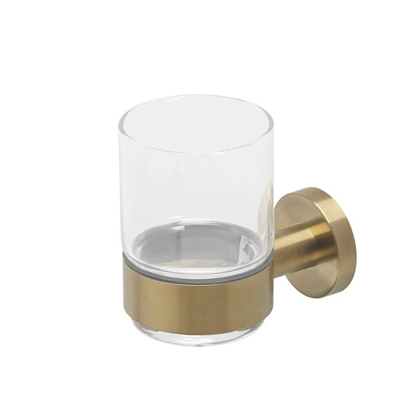 Glashalter mit Glas Nemox, Goldfarben gebürstet
