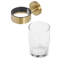 Glashalter mit Glas Nemox, Goldfarben gebürstet