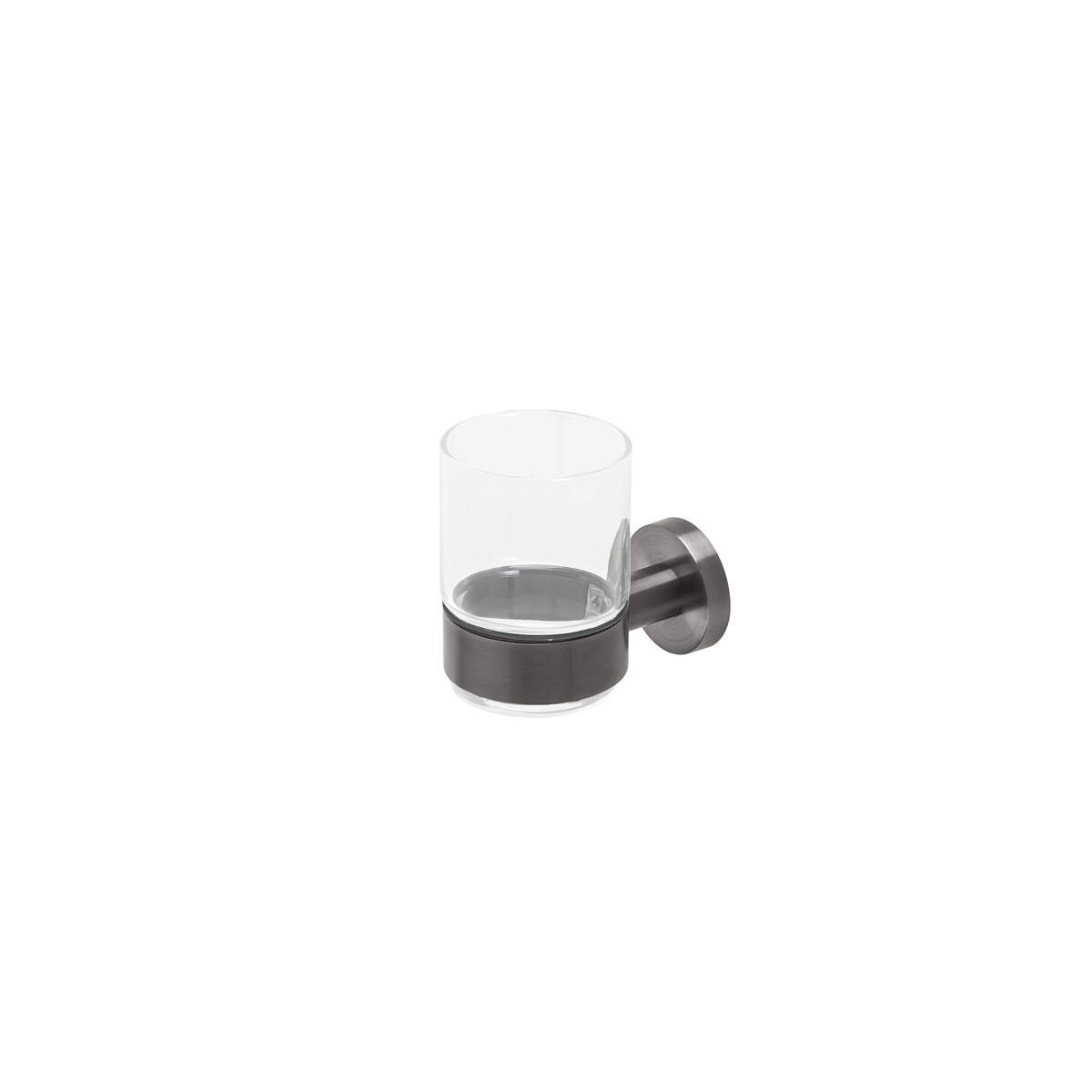 Glashalter mit Glas Nemox, Schwarz Metall gebürstet
