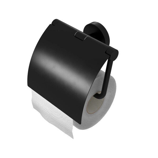 Toilettenpapierhalter mit Deckel Nemox, Schwarz