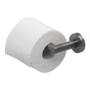 Toilettenpapierhalter ohne Deckel Nemox, Schwarz Metall gebürstet