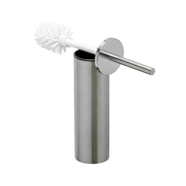 Toilettenbürste mit Halter (weißer Bürstekopf) Nemox, Edelstahl gebürstet