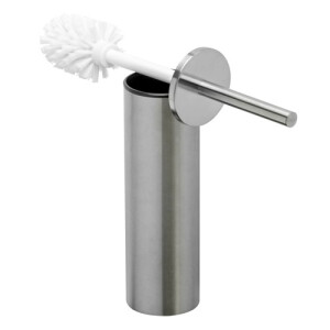 Toilettenbürste mit Halter (weißer Bürstekopf) Nemox, Edelstahl gebürstet