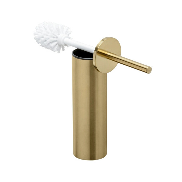 Toilettenbürste mit Halter (weißer Bürstekopf) Nemox, Goldfarben gebürstet