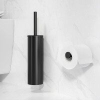 Toilettenbürste mit Halter (schwarzer Bürstenkopf) Nemox, Schwarz