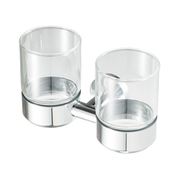 Glashalter mit Glas doppelt Nemox, Chrom