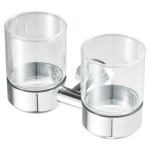 Glashalter mit Glas doppelt Nemox, Chrom