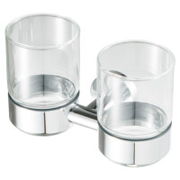 Glashalter mit Glas doppelt Nemox, Chrom