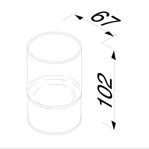 Glashalter mit Glas freistehend Nemox, Chrom