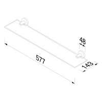 Glasablage 58 cm Nemox, Chrom