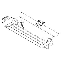 Handtuchreck mit Ablage 60 cm Nemox, Chrom