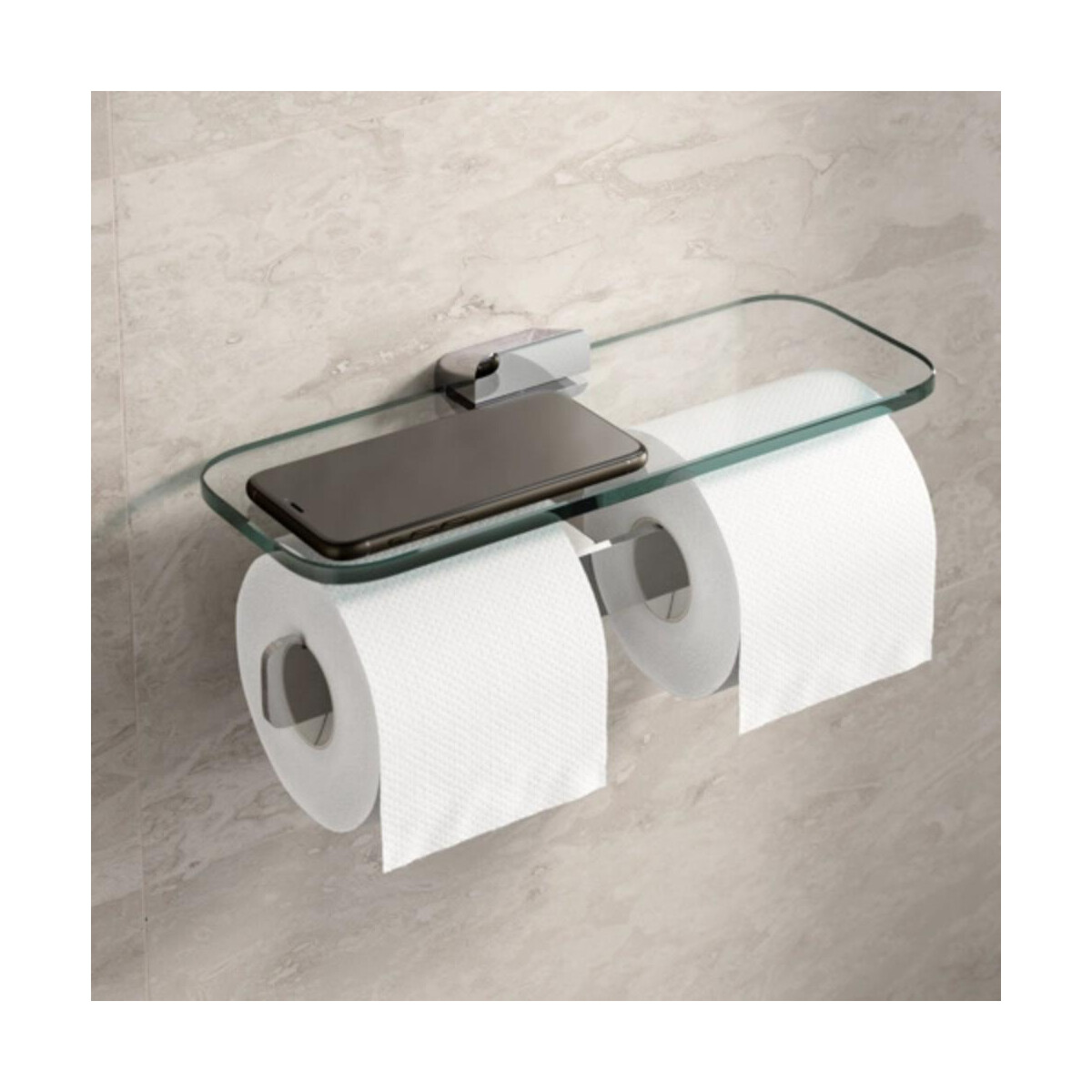 Toilettenpapierhalter doppelt mit transp box