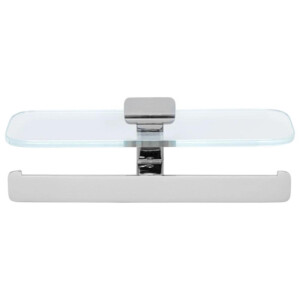 Toilettenpapierhalter doppelt mit transparenter Glasablage Shift, Chrom