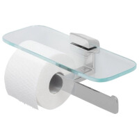 Toilettenpapierhalter doppelt mit transparenter Glasablage Shift, Chrom