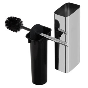 Toilettenbürste mit Halter (Deckel und Bürste in schwarz) Shift, Chrom