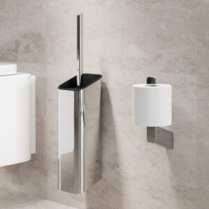 Toilettenbürste mit Halter (Deckel und Bürste in schwarz) Shift, Chrom