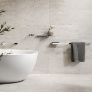 Badablage 60 cm mit transparentem Glas Shift, Chrom