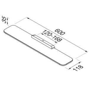 Badablage 60 cm mit transparentem Glas Shift, Chrom