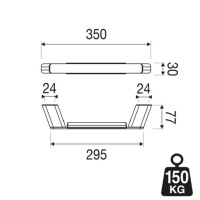Wannengriff 30 cm Shift, Chrom