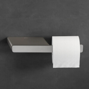 Toilettenpapierhalter ohne Deckel mit Ablage Shift, Edelstahl gebürstet